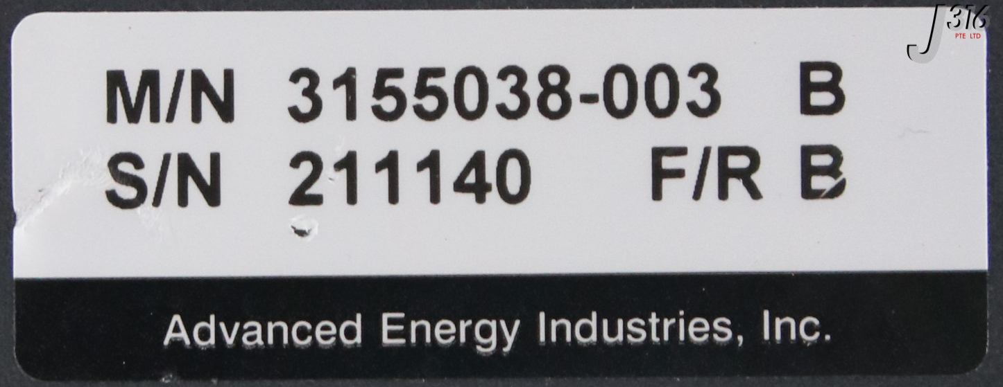 C様オーダー 34558 ADVANCED ENERGY RF GENERATOR, RFG 3000 13.56MHZ 3155038-003